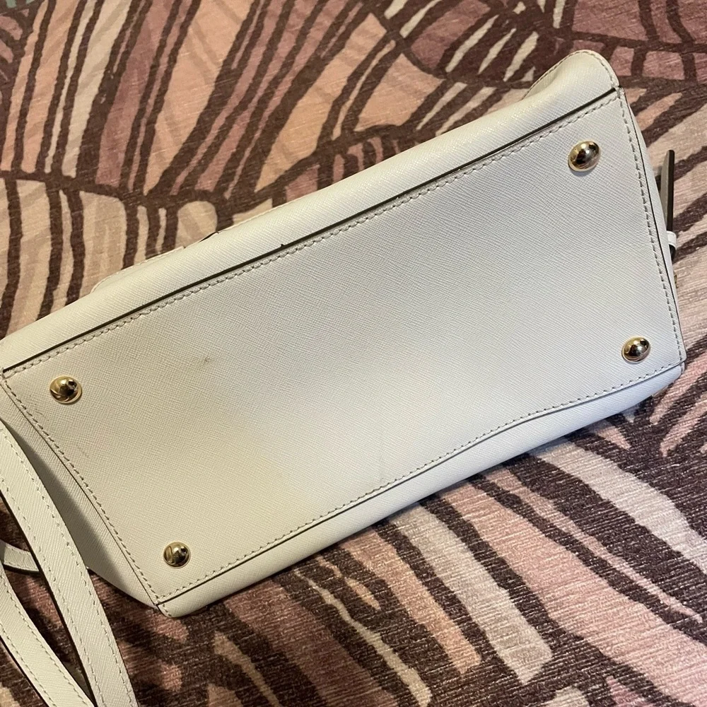 Michael Kors Cream and Gold Studded Satchel